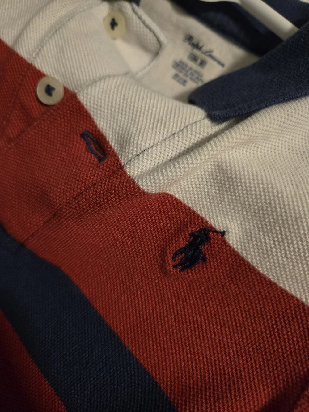 Ralph Lauren Baby Boys Colorblock Polo Romper - Red, Navy & Light Blue